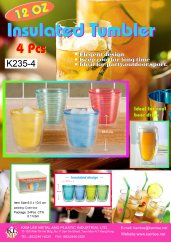 K235/4 S/4 PLASTIC INSULATED TUMBLER (12 OZ) K235/4 S/4 PLASTIC INSULATED TUMBLER (12 OZ)