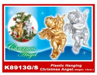 K8913G/S Plastic Hanging Christmas Angel(Height:13cm) K8913G/S Plastic Hanging Christmas Angel(Height:13cm)