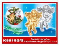 K8915G/S Plastic Hanging Christmas Angel(Height:13cm) K8915G/S Plastic Hanging Christmas Angel(Height:13cm)