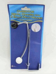 K6157 OVERDOOR METAL HANGER WITH 2 BALL DECO HOOKS K6157 OVERDOOR METAL HANGER WITH 2 BALL DECO HOOKS