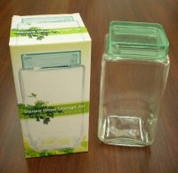 CK1276 UNIVERSAL SQUARE GLASS AIR-TIGHT STORAGE JAR W/PLASTIC L CK1276 UNIVERSAL SQUARE GLASS AIR-TIGHT STORAGE JAR W/PLASTIC L