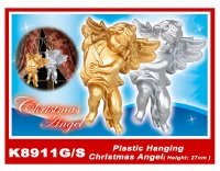 K8911G/S Plastic Hanging Christmas Angel(Height:27cm) K8911G/S Plastic Hanging Christmas Angel(Height:27cm)