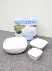 CK1296+7+8 SET OF 3 PORCELAIN QUADRO BOWL SET CK1296+7+8 SET OF 3 PORCELAIN QUADRO BOWL SET