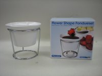 CK1321 FLOWER SHAPE PORCELAIN BOWL W/ METAL WIRE RACK CK1321 FLOWER SHAPE PORCELAIN BOWL W/ METAL WIRE RACK