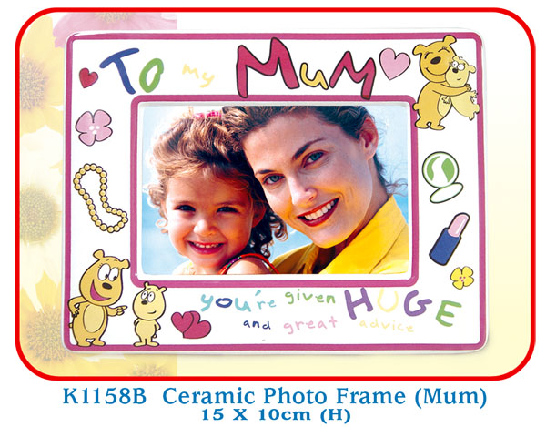 K1158B Ceramic Photo Frame (Mum) 15 X 10cm (H)