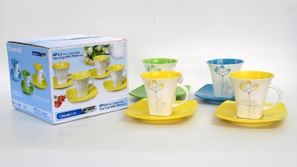 CK1179-4 CERMAIC CUP+ PLATE