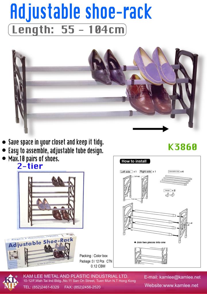 K3860 ADJUSTABLE SHOE RACK