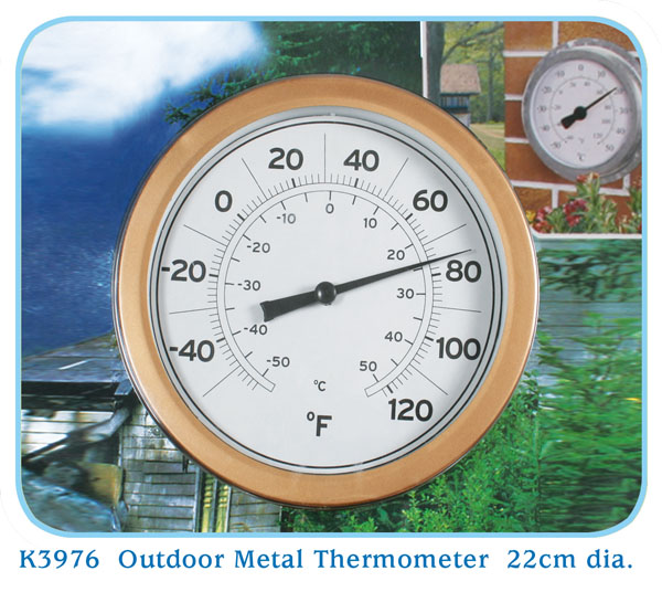 K3976 Outdoor Metal Thermometer 22cm dia. - Click Image to Close
