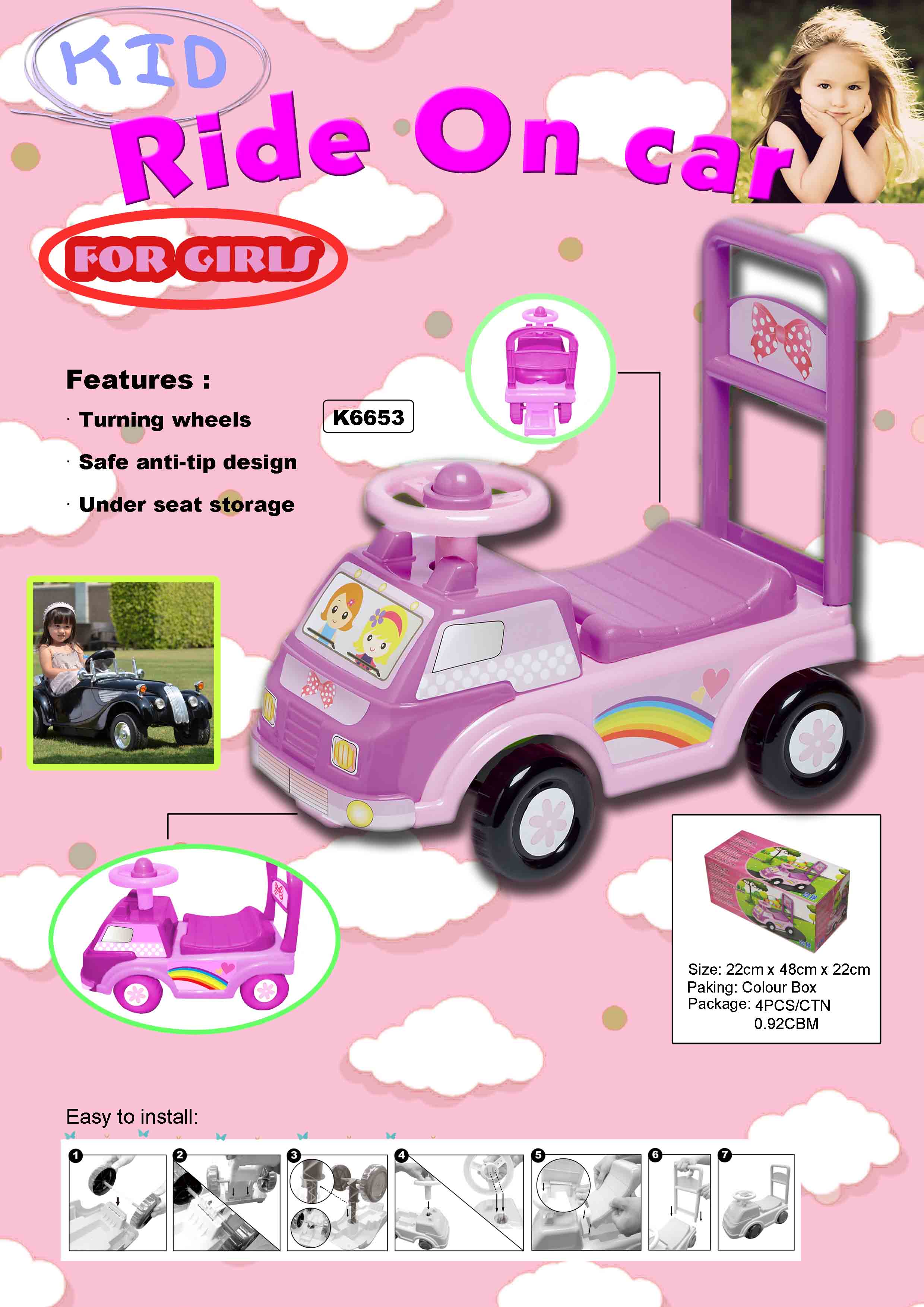 K6653 Ride on car (For girls)